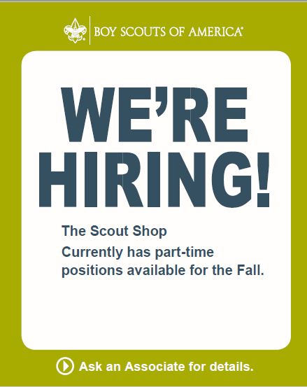 The Scout Shop is hiring
