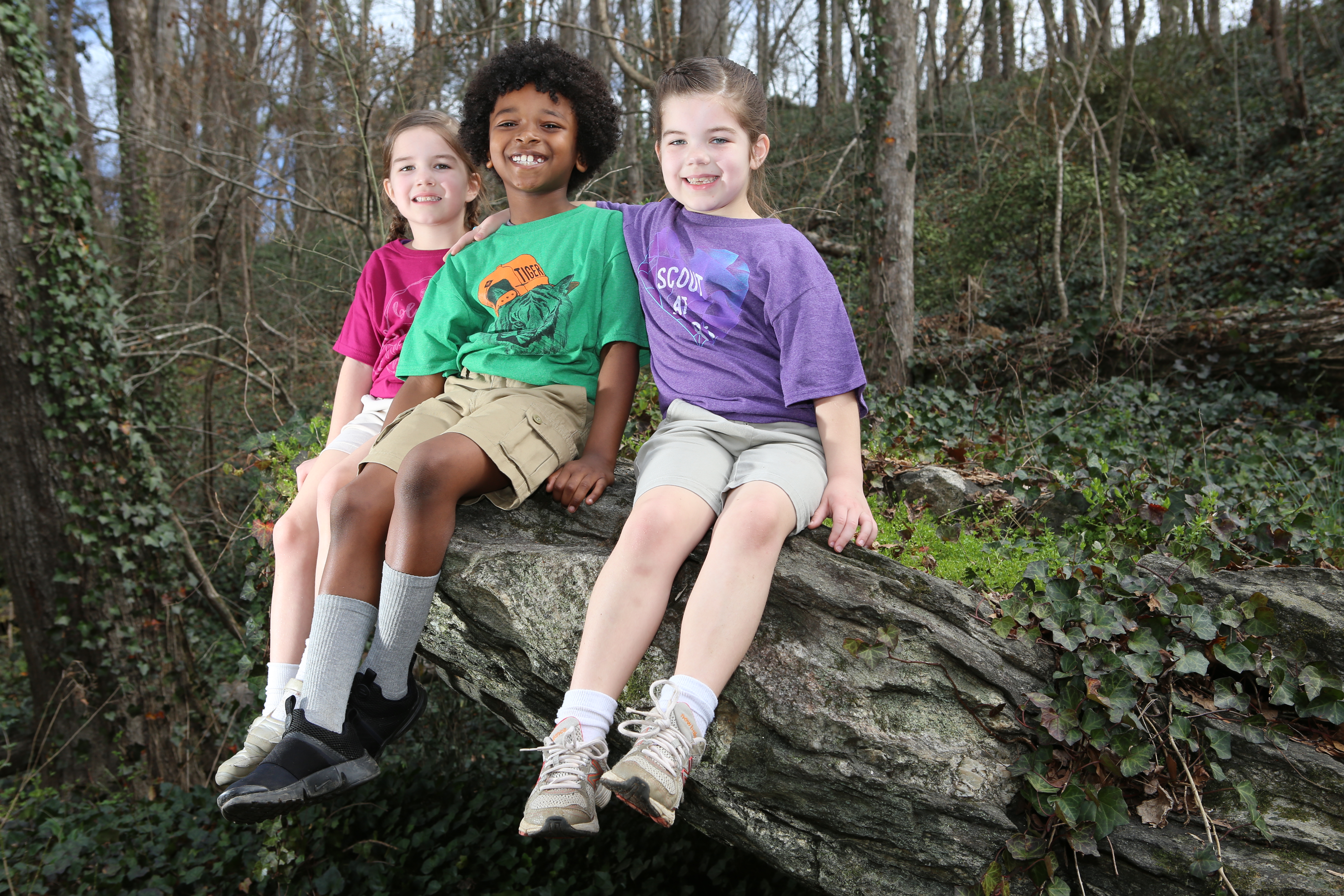Cub Scouts take a break on a hike